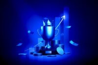 A graphic illustrating the transformation of loyalty cards into a complex web of customer data, symbolizing data leverage and insights.