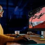 Luminar Neo software interface showing AI photo editing tools and enhanced brand images