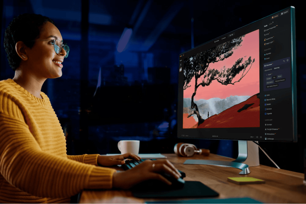 Transform Your Brand's Visuals with AI: A Deep Dive into Luminar Neo 3 Luminar Neo software interface showing AI photo editing tools and enhanced brand images