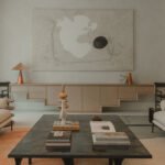 A serene living space in Marcela Cure's Pinecrest Miami home, featuring soft neutrals, natural materials, and abundant natural light.