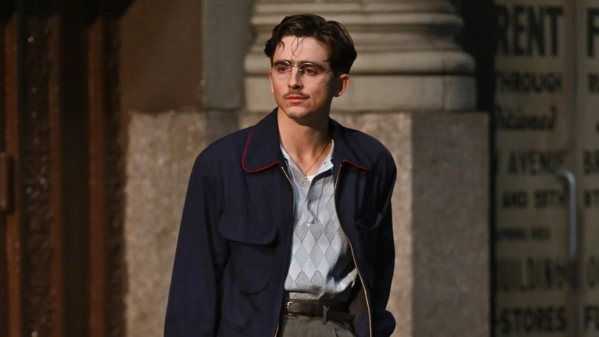 Timothée Chalamet as Marty Mauser in the A24 film Marty Supreme