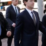 Meta's Courtroom Glitch: AI Glasses Scandal Overshadows Zuckerberg's Addiction Trial Testimony 4 Mark Zuckerberg's entourage wearing Meta AI glasses in a Los Angeles courtroom during a social media addiction trial.