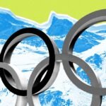 Milano Cortina 2026 Winter Olympics logo with the Italian Alps and mascots Tina and Milo