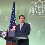 Le Secrétaire d'État américain Marco Rubio s'exprimant lors d'une conférence ministérielle sur les minéraux critiques à Washington, soulignant le rôle stratégique du Maroc.