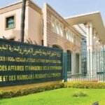 Morocco's Ministry of Foreign Affairs building, representing Rabat's diplomatic stance on the Middle East crisis.