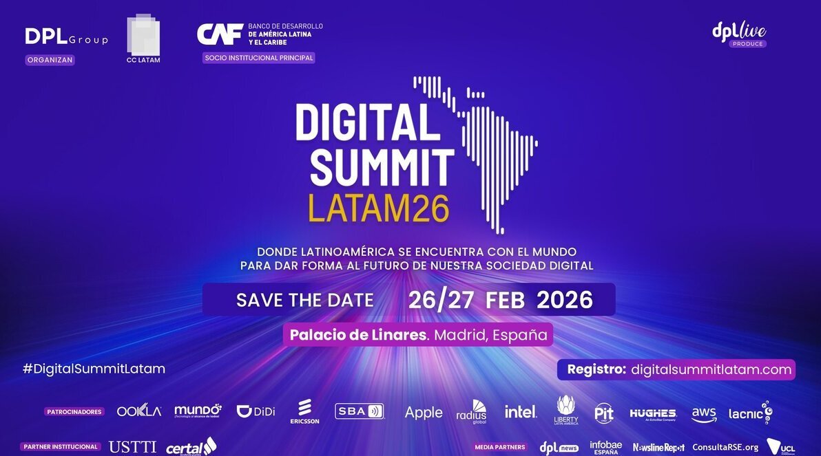 Morocco's flag alongside the Summit Digital 2026 logo, symbolizing its role as Guest of Honor at the international digital justice event in Madrid.
