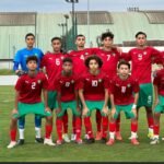 Morocco U16 national football team players on the field