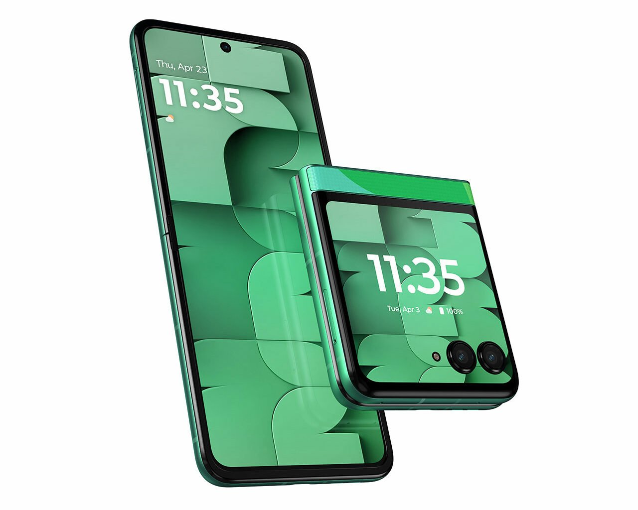 The Pitch Perfect Flip: Motorola's Razr Celebrates World Cup 2026 3 Motorola Razr FIFA World Cup 2026 Edition flip phone in green, featuring a unique curvilinear block pattern and vegan leather finish.