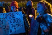 Manifestation après le naufrage d’une embarcation ayant causé la mort d’au moins 31 migrants, à Calais (Pas-de-Calais), le 24 novembre 2021.