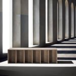 A sculptural installation featuring 'Layered Nature' wood veneers by nendo for ALPI, showcasing curved forms and delicate textures.