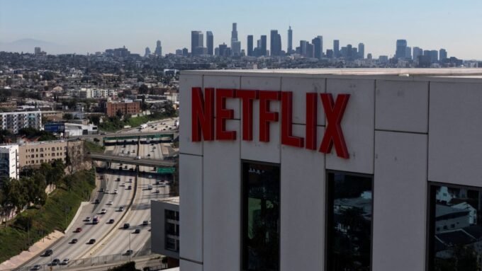 Trump Demands Netflix Fire Susan Rice Amid DOJ Scrutiny of Warner Bros. Discovery Deal 7 A drone view showing the Netflix logo on one of the company's buildings in Hollywood, Los Angeles.
