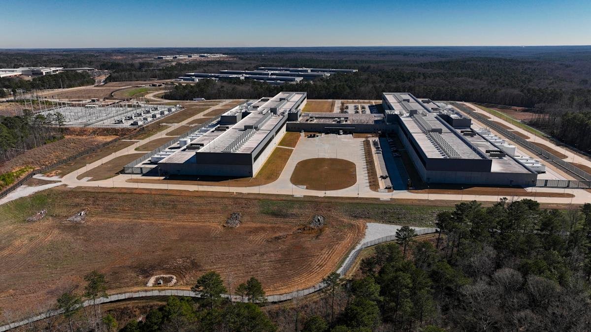 Meta's Stanton Springs Data Center in Newton County, Georgia, a large facility with multiple buildings and cooling infrastructure.