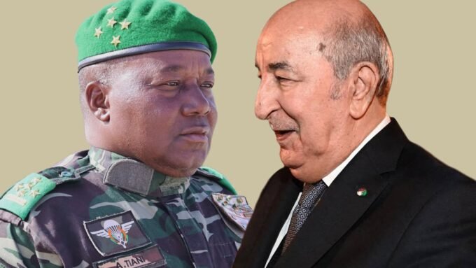 Le général nigérien Abdourahamane Tiani et le président algérien Abdelmadjid Tebboune, côte à côte, symbolisant un rapprochement diplomatique.