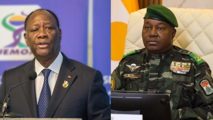 Alassane Ouattara et Abdourahamane Tiani, symboles d'une tension croissante entre la Côte d'Ivoire et le Niger.