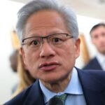 Jensen Huang, CEO of Nvidia, speaks to media on Capitol Hill.