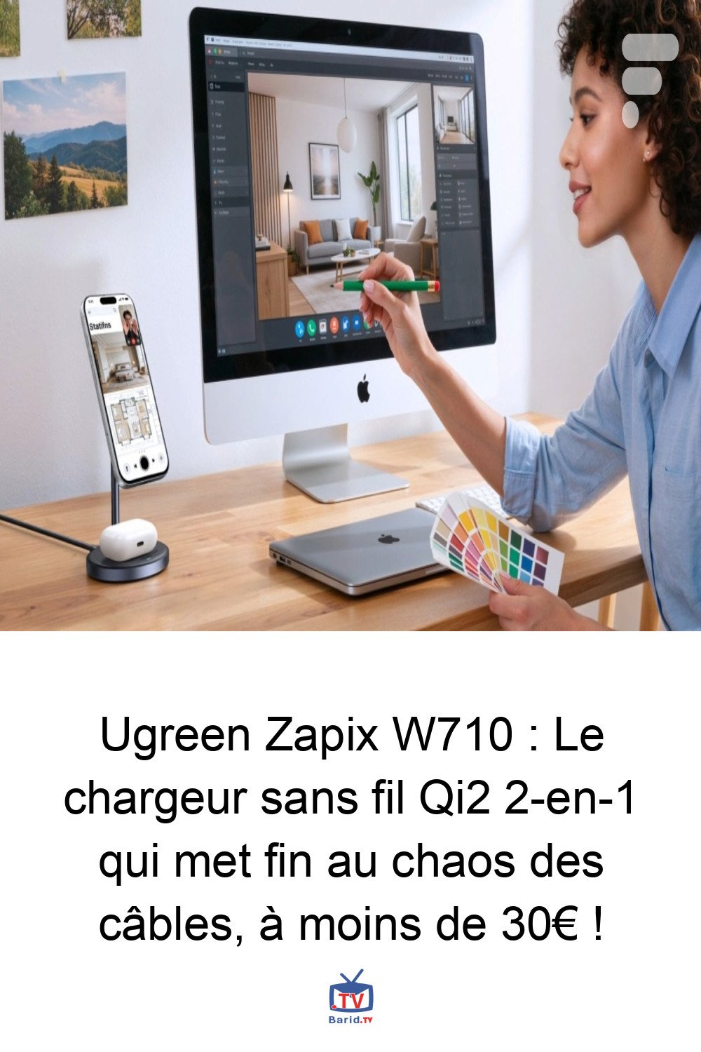 Ugreen Zapix W710 : Le chargeur sans fil Qi2 2-en-1 qui met fin au chaos des câbles, à moins de 30€ ! 4 Pinterest Hidden