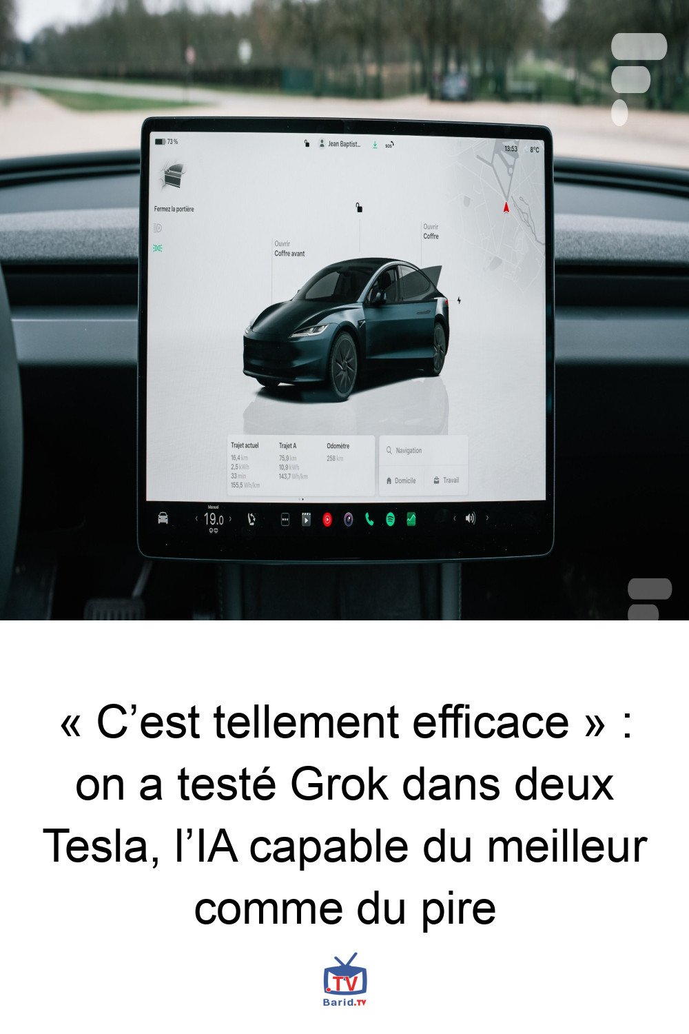 « C’est tellement efficace » : on a testé Grok dans deux Tesla, l’IA capable du meilleur comme du pire 4 Pinterest Hidden