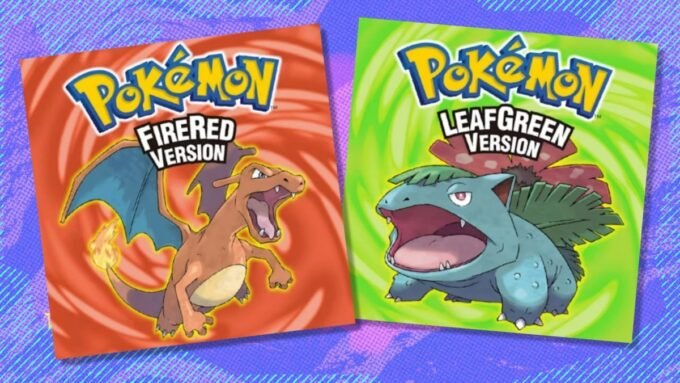Pokémon FireRed and LeafGreen game covers featuring Charizard and Venusaur, now on Nintendo Switch.