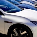 A collage featuring the Polestar 5 grand tourer, Polestar 4 SUV, Polestar 2 sedan, and a conceptual Polestar 7 SUV, representing Polestar's future EV lineup.