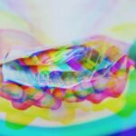 A digital illustration depicting a celestial figure, possibly Jesus Christ, overlaid with cryptocurrency market charts and a Polymarket logo, symbolizing the intersection of faith and speculative finance.