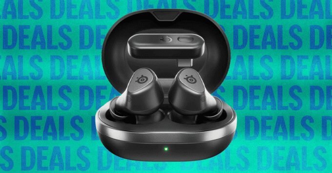 Elevate Your Portable Play: SteelSeries Arctis GameBuds Deliver Premium Audio, Now $40 Off 6 A pair of SteelSeries Arctis GameBuds earbuds and their charging case, with a USB-C dongle, suitable for portable gaming.
