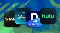 A vibrant collage showcasing logos of popular streaming services like Starz, Hulu, YouTube TV, and Disney+, set against a backdrop of Presidents' Day imagery, symbolizing entertainment savings.