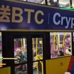 Illustration of Bitcoin symbols being affected by quantum computing, representing a threat to cryptocurrency security.