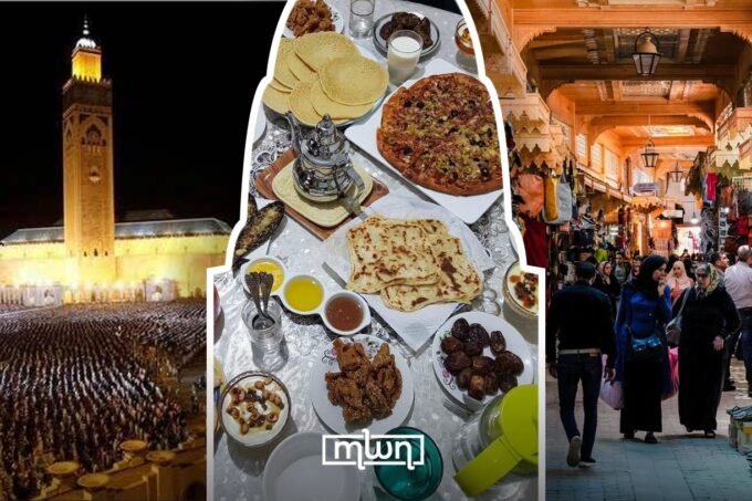 Ramadan's Global Tapestry: Unveiling Diverse Traditions and Moroccan Observances 9 A vibrant scene depicting Ramadan celebrations, perhaps with lanterns or people breaking fast, highlighting the global diversity and Moroccan traditions.