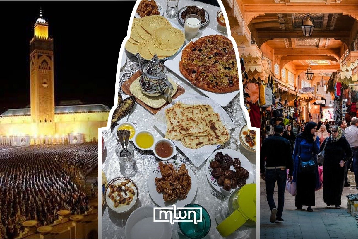 Ramadan's Global Tapestry: Unveiling Diverse Traditions and Moroccan Observances 3 A vibrant scene depicting Ramadan celebrations, perhaps with lanterns or people breaking fast, highlighting the global diversity and Moroccan traditions.