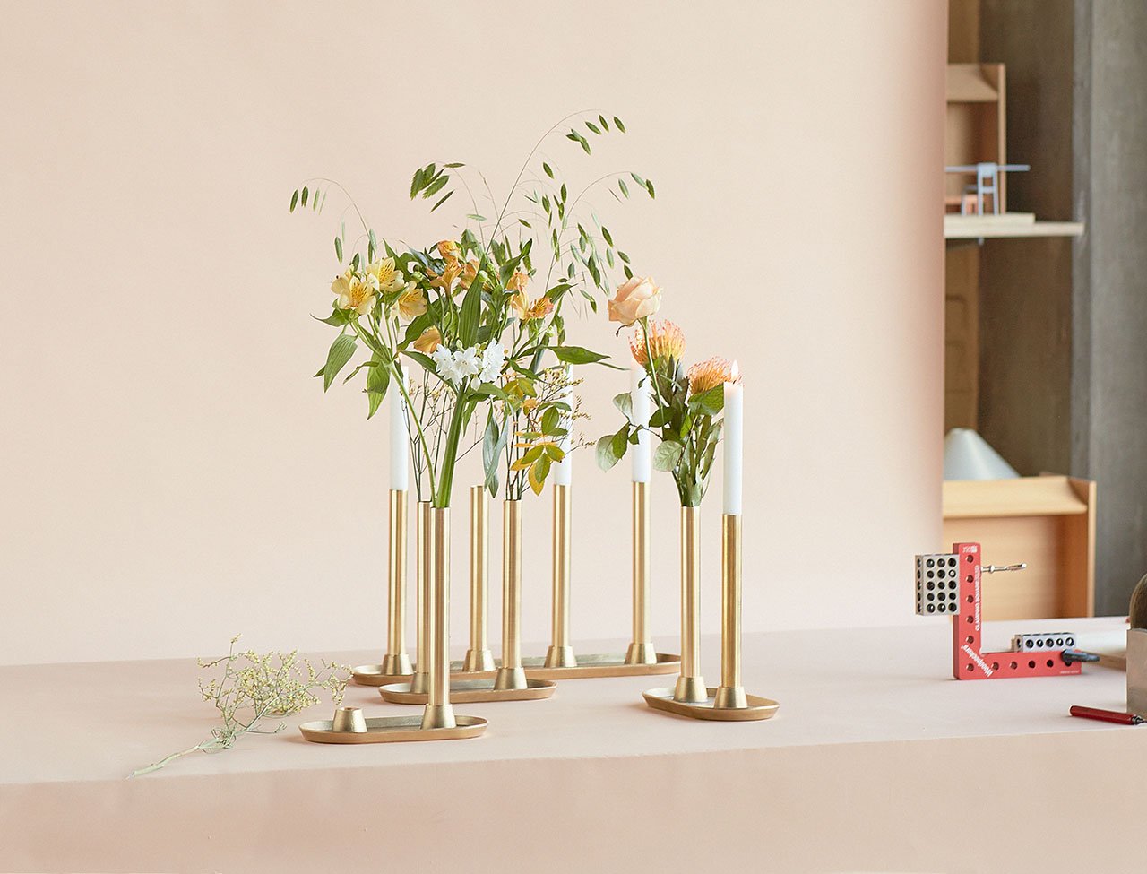 Daniel Rybakken's Reflet Candle Holder for Eldvarm, a modern brass design inspired by Scandinavian light rituals.