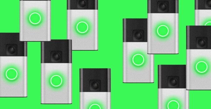 Ring logo with a surveillance camera icon, symbolizing AI-powered neighborhood search capabilities.