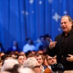 Salesforce CEO Marc Benioff speaking at a keynote event