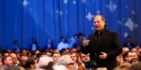 Salesforce CEO Marc Benioff speaking at a keynote event