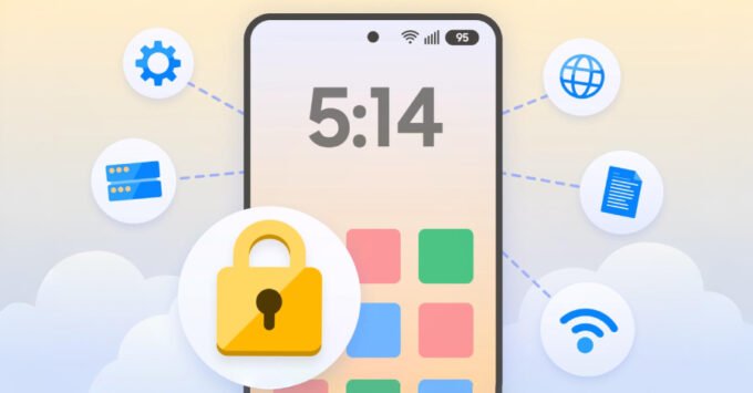 Samsung Knox security features protecting a mobile device within an enterprise network