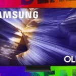 Samsung 77-inch S90F QD-OLED TV displaying vibrant Winter Olympics content