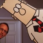The Digital Ghost of Dilbert: Unpacking Scott Adams' AI Legacy 4 A stylized image representing Scott Adams' likeness or Dilbert character merged with AI circuitry, symbolizing digital legacy.