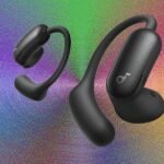 The massive charging case of the Soundcore Aerofit 2 Pro earbuds, resembling an old Nokia phone.