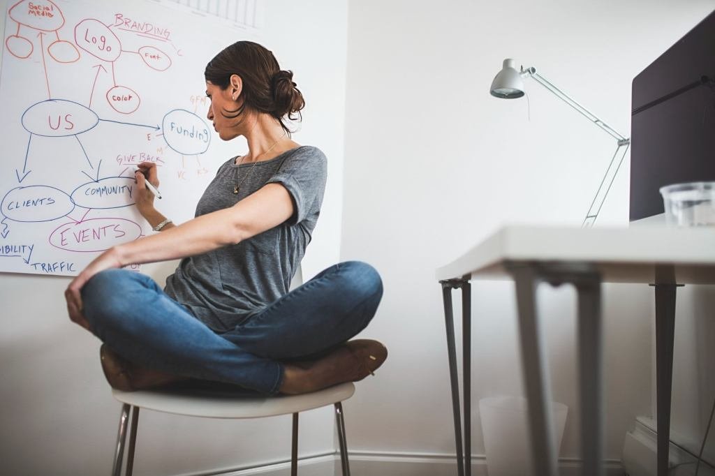 A startup team collaborating, with graphs and data visualizations in the background, symbolizing market analysis and strategic pivoting.