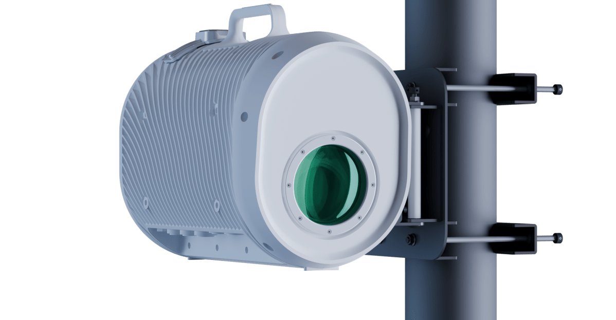 Unseen Speed: Taara Beam Unleashes 25Gbps Connectivity via Light 3 Taara Beam device mounted on a pole, providing line-of-sight connectivity.