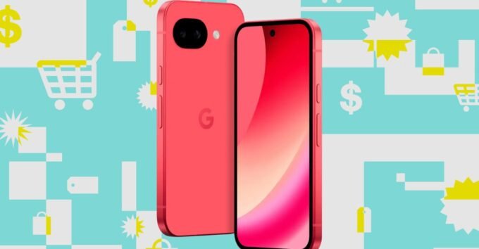 Google Pixel 10A smartphone, Soundcore Space One headphones, Anker 351 Power Strip, and Turtle Beach Stealth Pivot controller