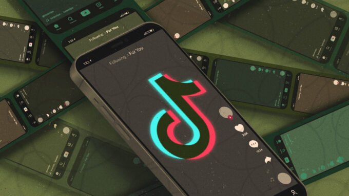 A smartphone displaying the TikTok app logo, with the European Union flag subtly in the background, symbolizing the ongoing regulatory scrutiny.