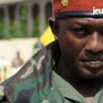 Aboubacar Sidiki Diakité, dit Toumba, ancien chef de la Garde présidentielle guinéenne, lors de son procès.