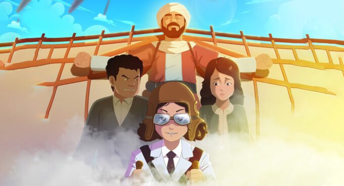 L'Épopée Ailée de Touria Chaoui : 2M Lance une Série d'Animation Patrimoniale à Vocation Internationale 9 Illustration animée de Touria Chaoui, première aviatrice marocaine, devant un avion, symbolisant l'audace et l'innovation du patrimoine marocain.