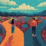 A person sitting on a bathroom floor, looking at their reflection in a mirror with a pained expression, symbolizing a turning point in a toxic relationship.