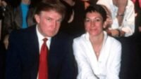 Donald Trump, Melania Knauss, Jeffrey Epstein, and Ghislaine Maxwell pose together at Mar-a-Lago in Palm Beach, Florida, in February 2000.