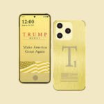A rendering of the Trump Mobile T1 smartphone with a misaligned vertical camera array.