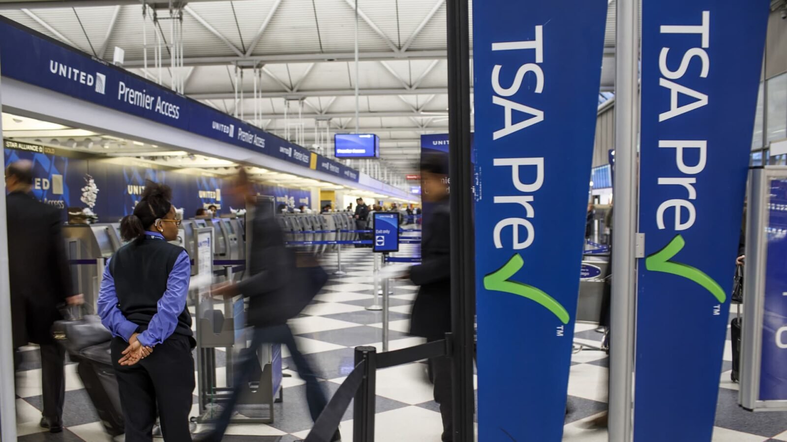 Passengers entering a TSA PreCheck lane at O'Hare International Airport in Chicago.