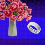 A collage of unique Valentine's Day gifts including Lego flowers, a paddleboard, a bouquet of roses, a smart ring, and a digital photo frame.