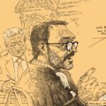 Louis Balling, avocat de Bruno Gollnisch, en pleine plaidoirie au palais de justice de Paris.