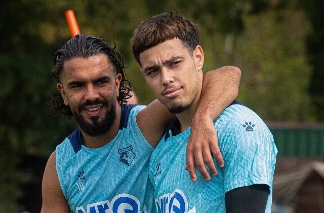 Moroccan Maestros Maamma & Louza Spark Watford's Resilient Draw at Preston 3 Watford's Othmane Maamma and Imrân Louza celebrate a goal during their Championship match against Preston North End.
